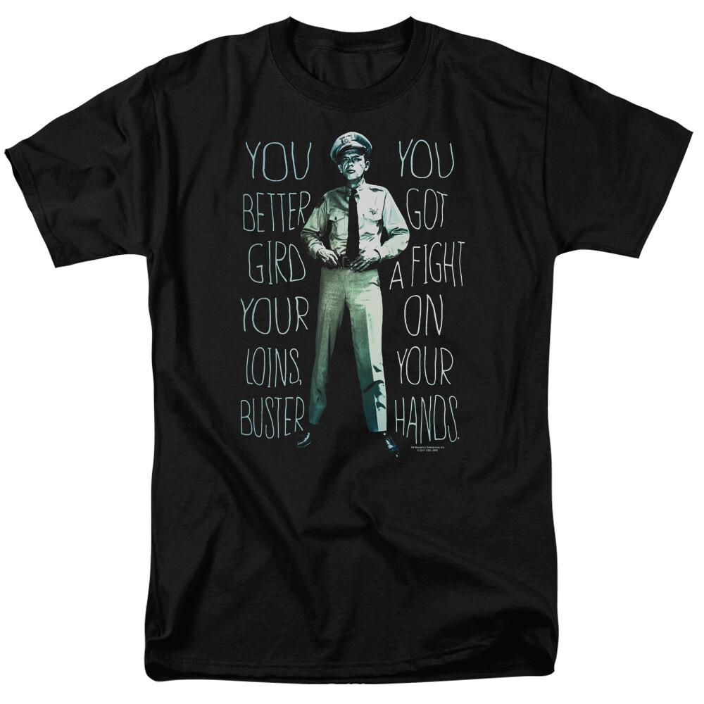 Andy Griffith Show Fight T Shirt Mens Licensed Classic TV Barnie Fife Black XXXL