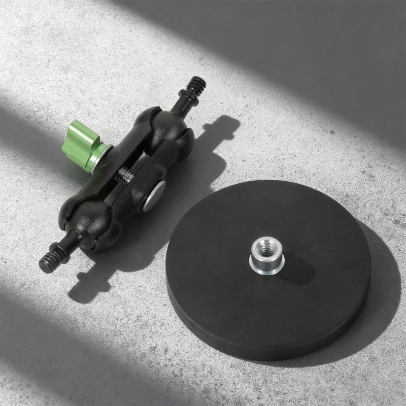 66mm Magnetic Camera Mount Base 1/4 Female Thread 17mm Ballhead Pea Clamp for Adjustable Angle Support Photography