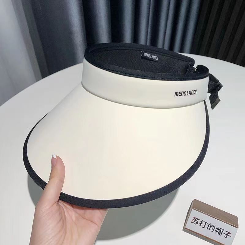 Sunscreen Cap Double-sided Ice Silk Women's Summer Empty Top Outdoor Large Brim Foldable Face Visor