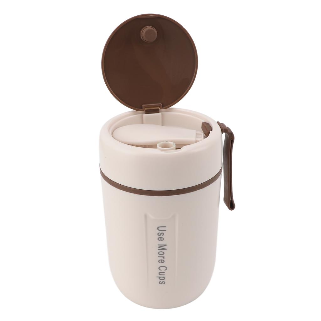 600ml Insulated Food Jar with Safety Cover with Spoon 304 Stainless Steel Leakproof Thermal Soup Cup for Boys Girls