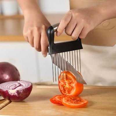Portacipolla Affettatrice per Affettare Facilmente Conservazione Acciaio Inossidabile Taglia Cipolle per Pomodori