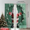 2pcs 2D flat printing Christmas Drapes Santa Christmas Festive Joyful Celebration 100% Polyester Without Electricity Festive