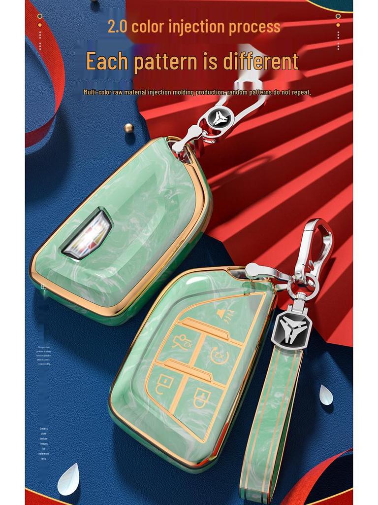 Cadillac Schlüsselhülle TPU Schutzhülle für CT5/CT6/XT4 - Weichgummi Vollschutz