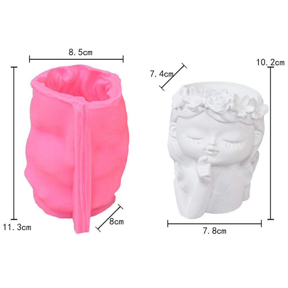

Силиконовая форма 3D, милая девушка, цветочный горшок, форма для поделок своими руками, гипсовая свеча, кристалл, эпоксидная смола, форма для домашнего декора