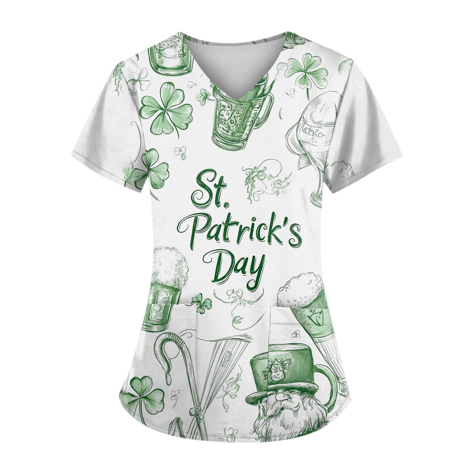 

Женский топ с карманом и коротким рукавом с крестом и V-образным вырезом S белый