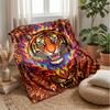 Tiger Fantasy Forest Theme blanket Lightweight Warm Flannel Blanket Decorative Throw Blanket for Home Decoration