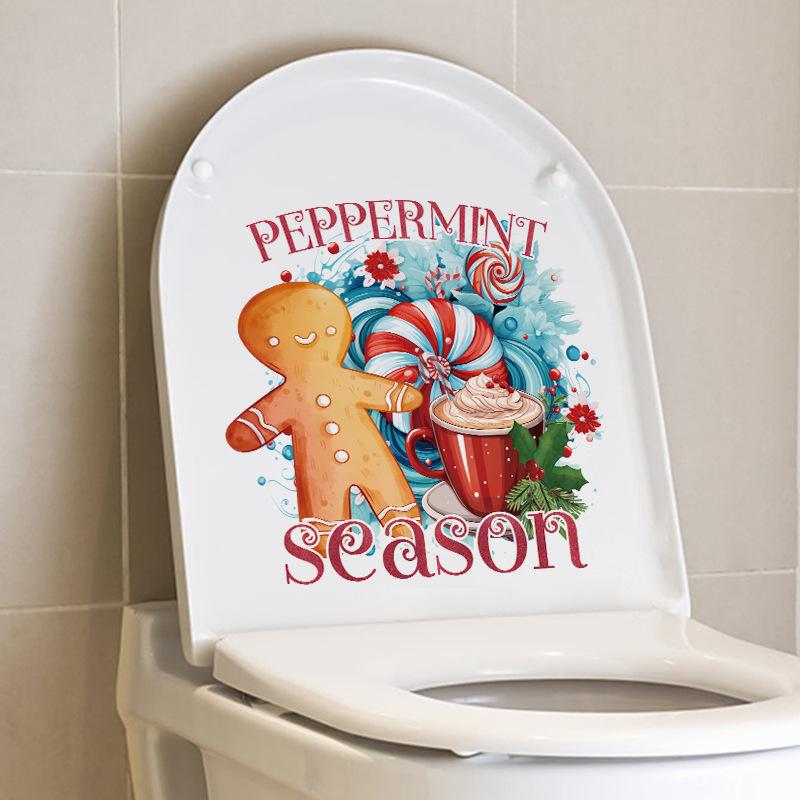 Christmas Gingerbread Man Wall Sticker Party Decor Self Adhesive Holiday Decal Home Decoration