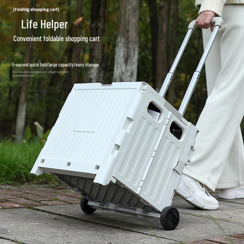 Compact Folding Shopping Cart for Groceries and Camping