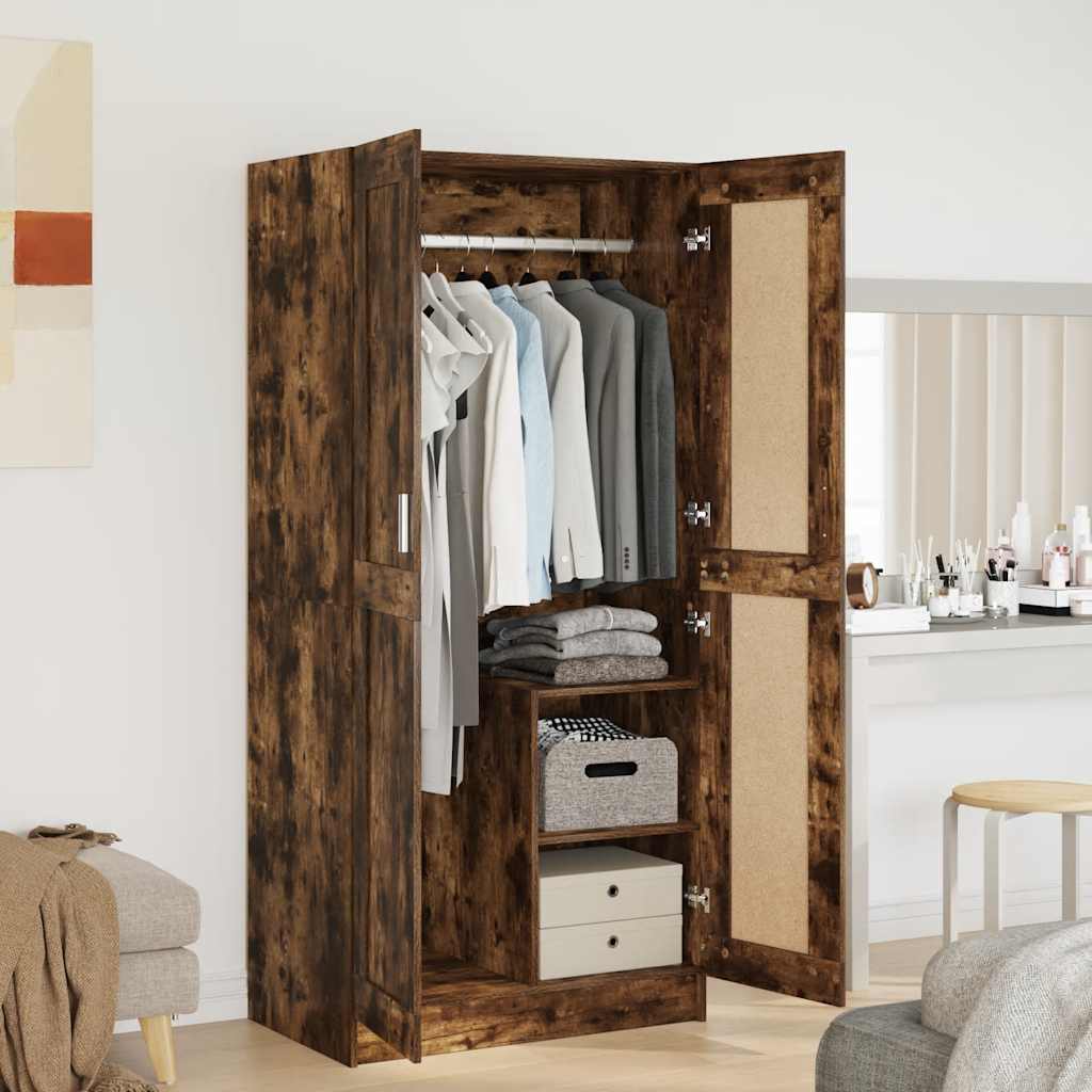 Wardrobe Smoked Oak 82.5 x 51.5 x 180 cm Engineered Wood