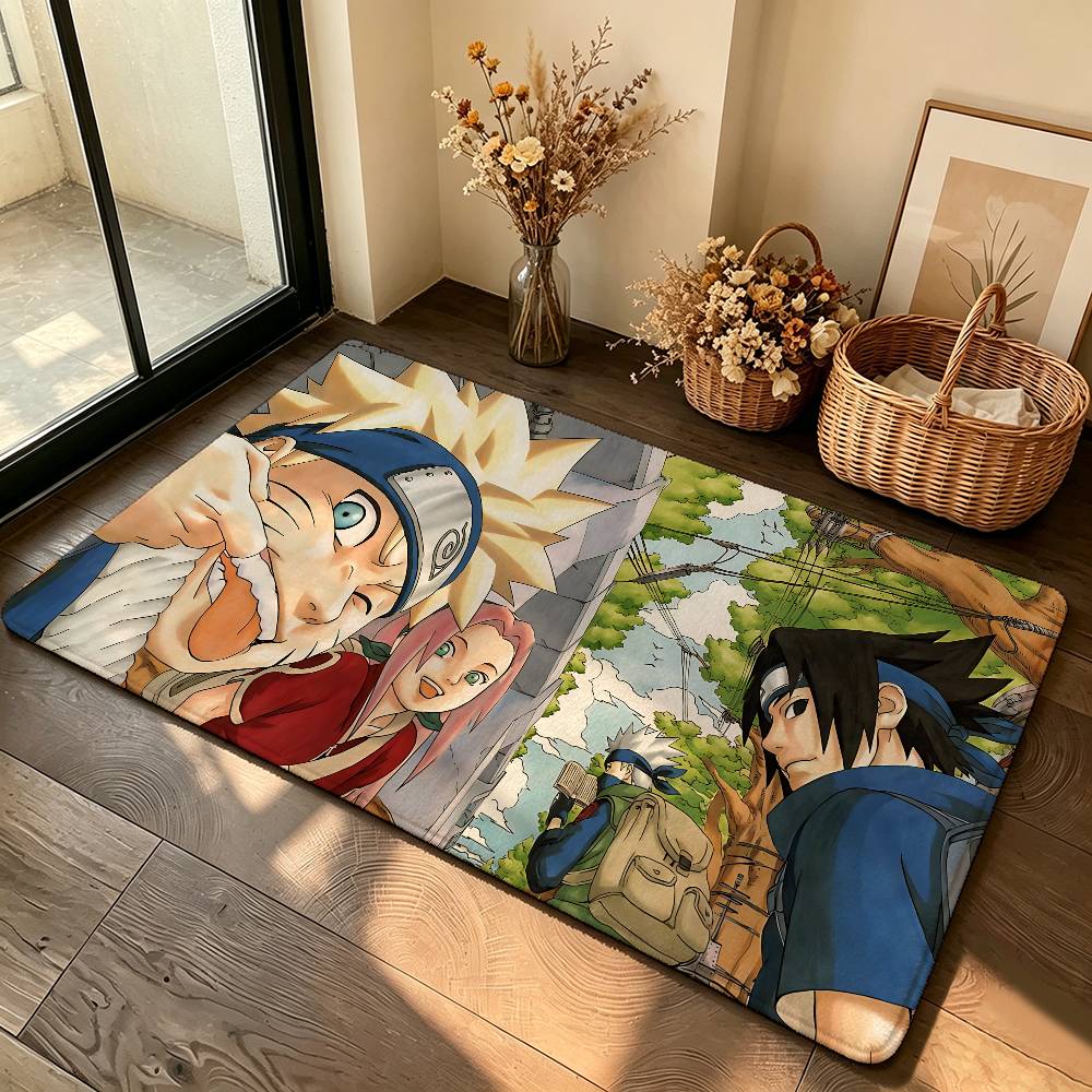 Anime N-Naruto-S Carpet Bathroom Anti-slip Mat Door Mat Home Decoration Mat Entrance Door Mat Scratch-resistant Door Mat