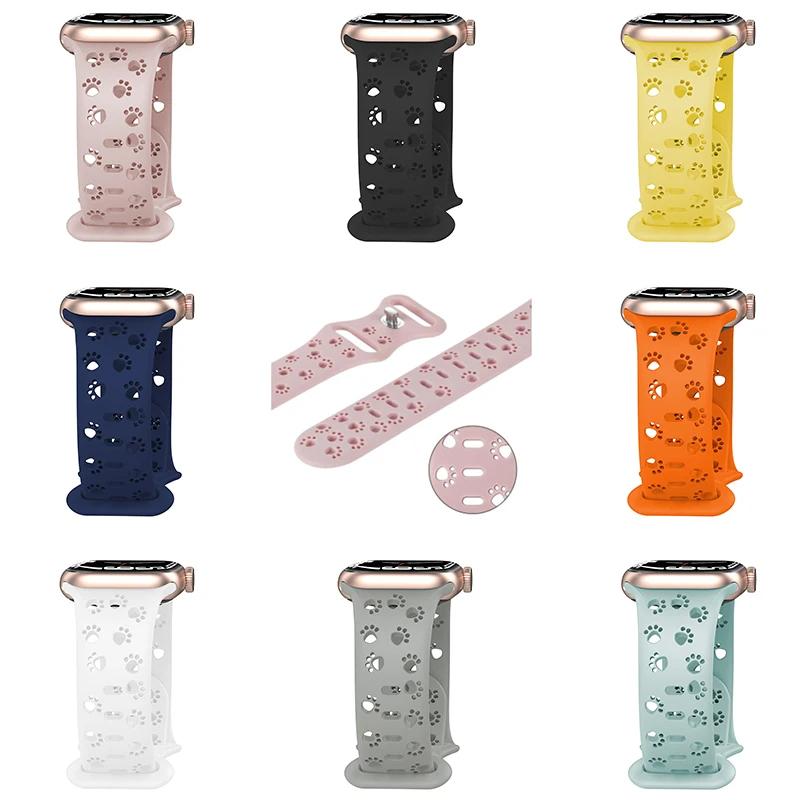 Watchband Dog Paw Silicone Strap for Apple Watch Band 44mm 41mm 42mm 40mm 49 45 38 Correa Bracelet iWatch Series Ultra 2/9/8/7/6/5/4/3/SE