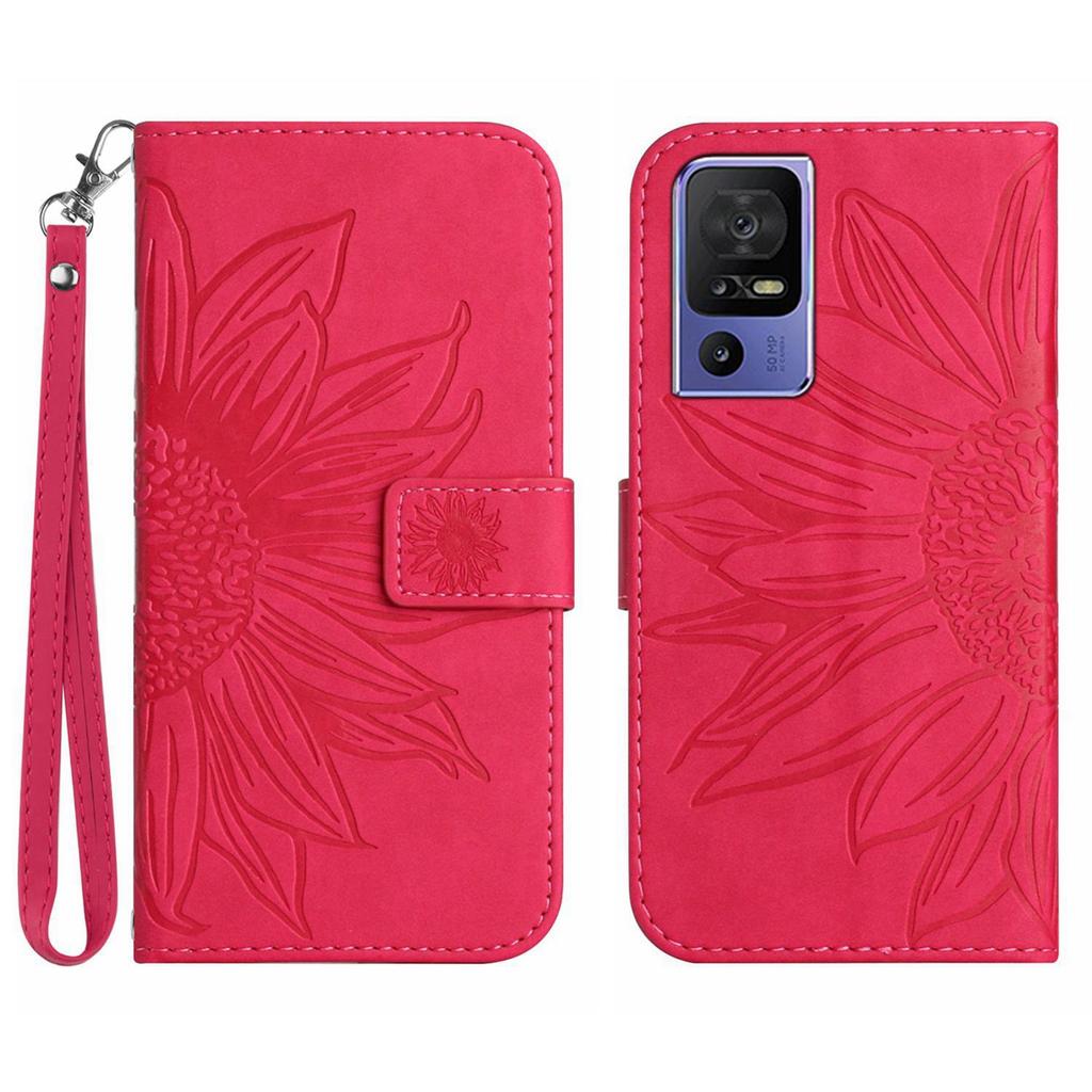 For Infinix Hot 12 Mobile Phone Leather Case TCL 40SE Frosted Sunflower Card Holder Protective Case