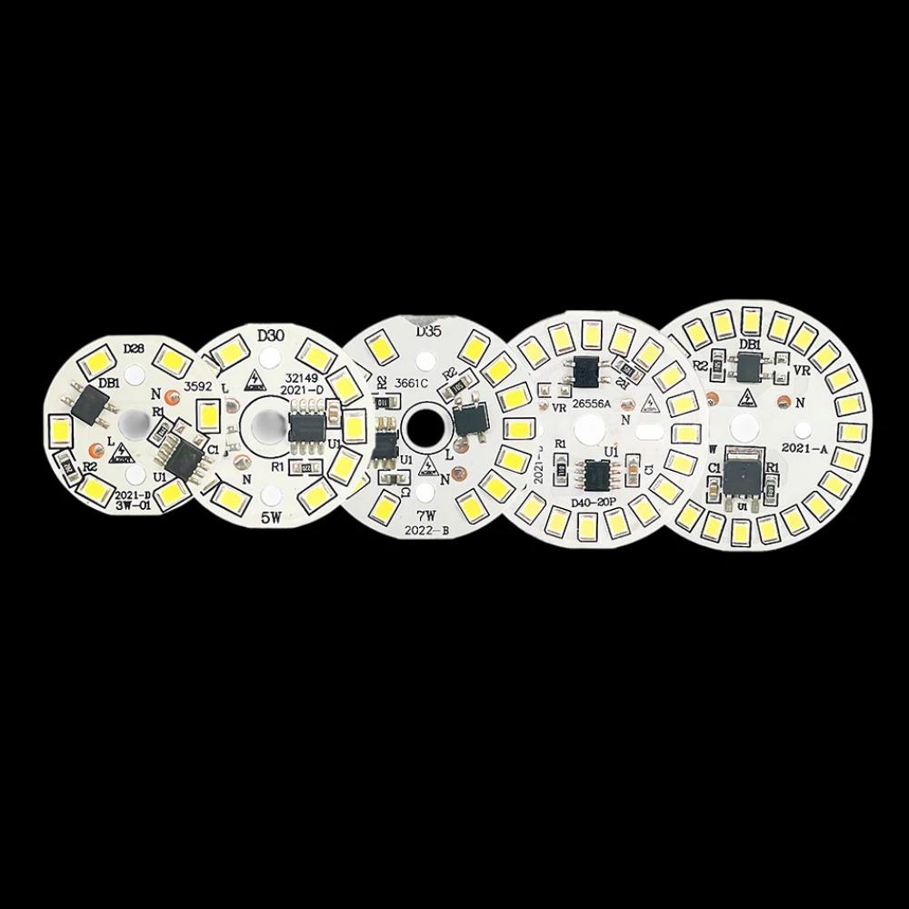 2 buc. Chip LED pentru Bec 3W 5W 7W 9W 12W SMD 2835 Margele Luminoase Rotunde AC 220V Chip Bec Iluminat Reflector