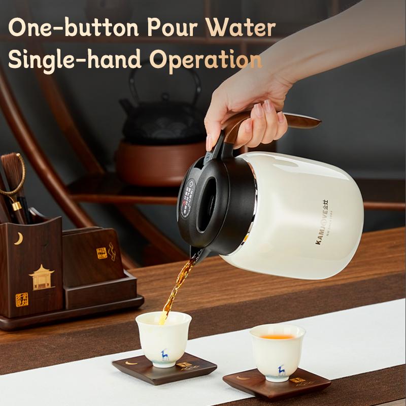 KAMJOVE Household Double-Layer Thermal Kettle Tea Set Suitable For Brewing Black Tea 316 Stainless Steel Liner Thermal Pot