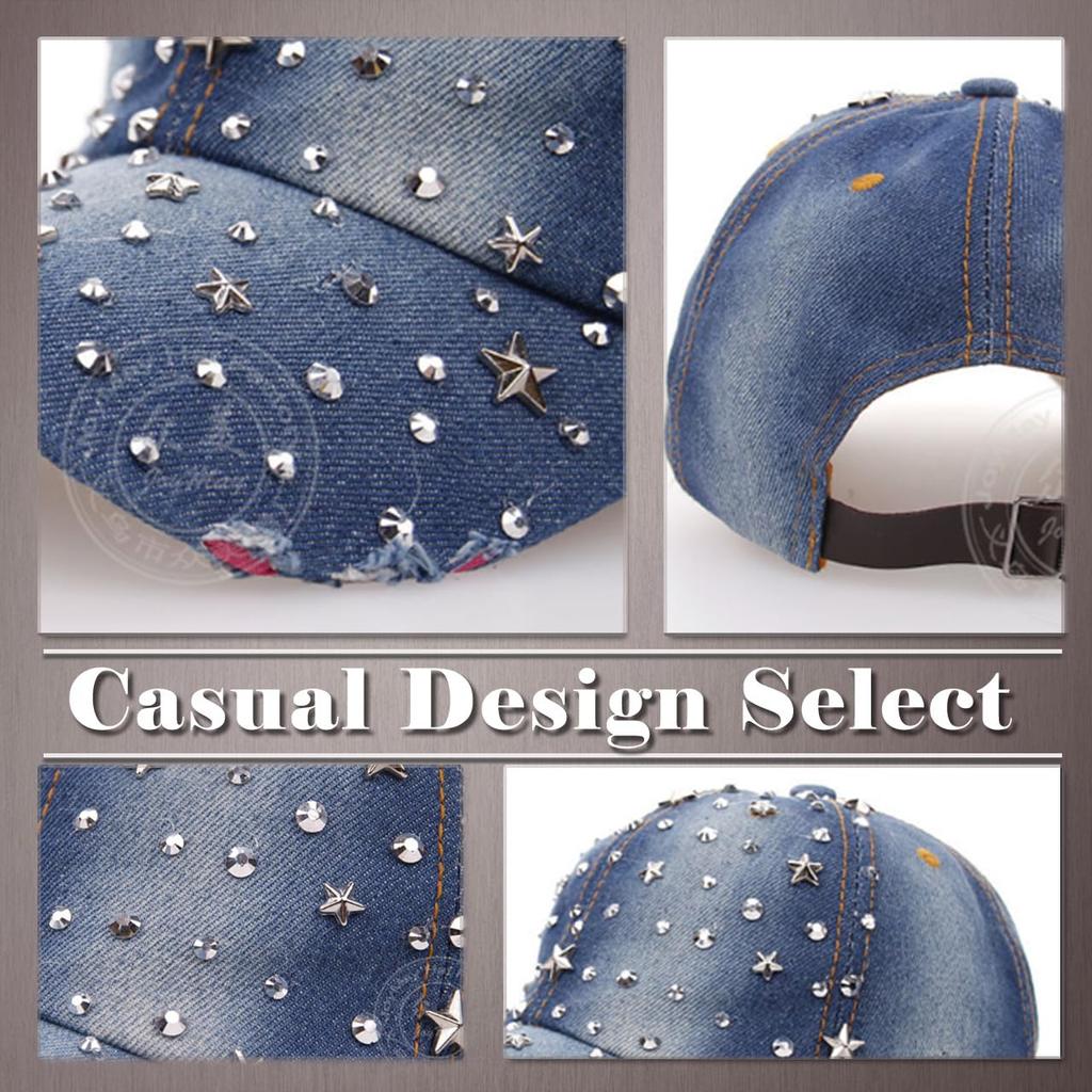 One Limitation Denim Star Night Sky Distressed Outdoor and CP273 Cap, Design, Style, Men's Women's, (Blue)