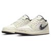 Air Jordan 1 Low Brushstroke Swoosh - Paint Splatter Unisex Sneakers White Natural Black DM3528-100