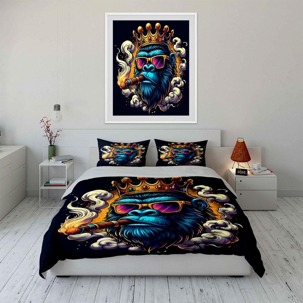 "Majestic Gorilla Vibes" Bedding sets Duvet covers Pillowcases(1* Duvet Cover 2* Pillowcases without duvet insert)