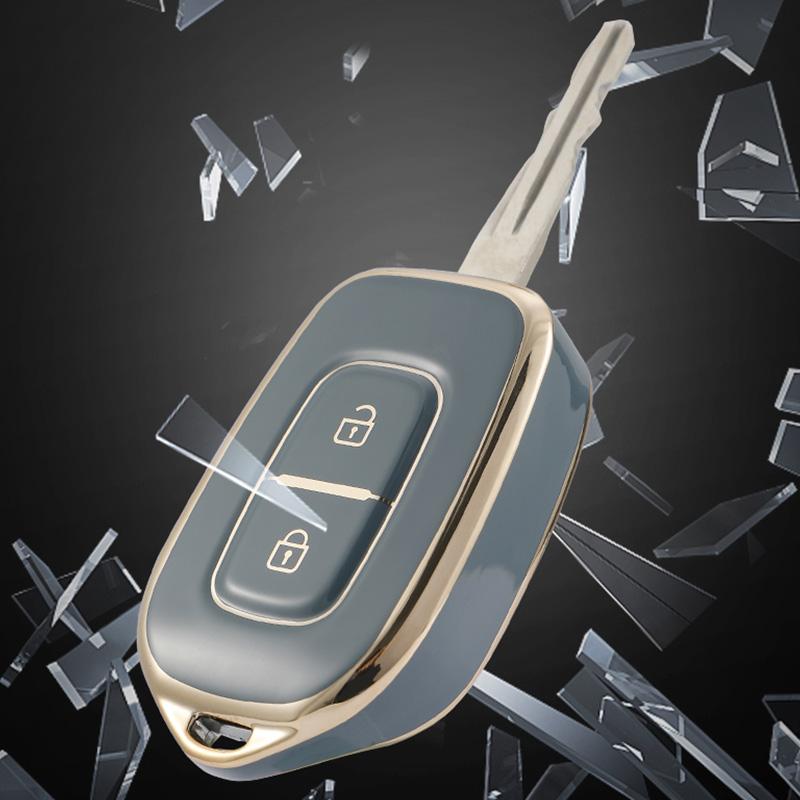 Mode TPU Remote Key Case Cover Shell För Renault Duster Sandero Logan Clio Captur Laguna Scen 2 Knappar Keyless Accessories