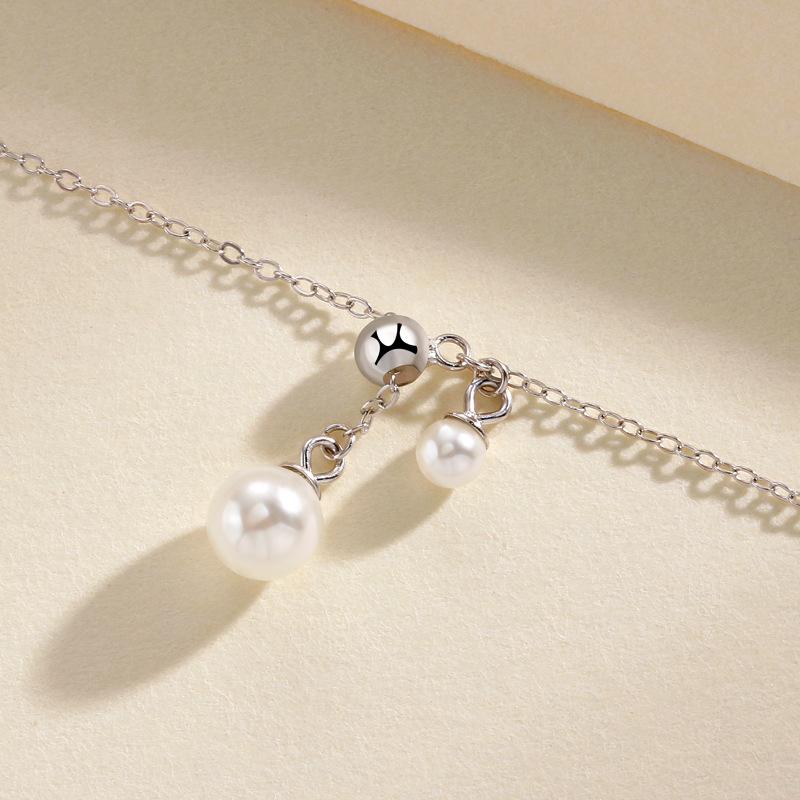 Pearl Tassel Necklace Women'S Light Luxury High Sense Can Pull French Retro Simple Pearl Necklace Women Premium