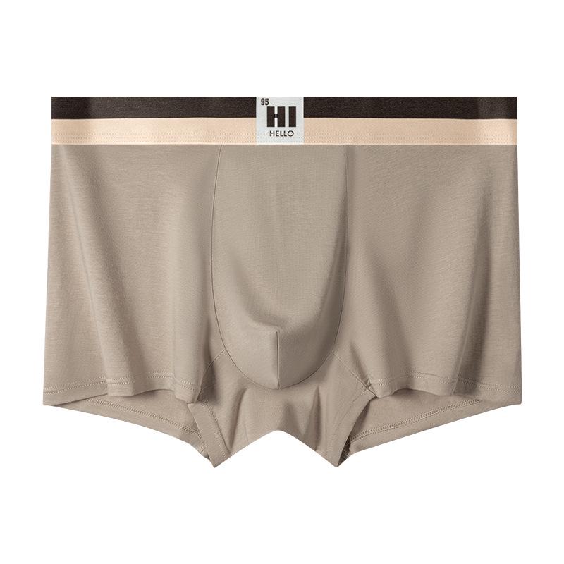 Men's Antibacterial Cotton Boxer Briefs - Solid Color, Soft, Skin-Friendly, Mid-Rise