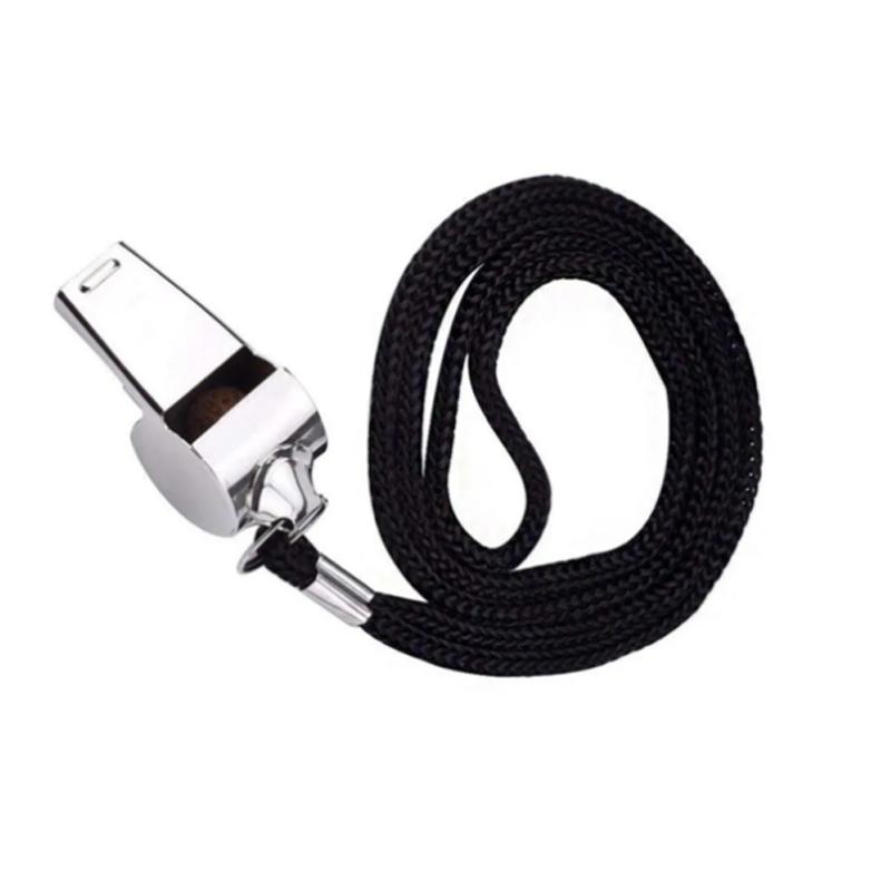 Stainless Steel Whistles Referee Sport Rugby Metal Whistle With Rope Party Training Soccer Football Basketball Cheerleading Tool