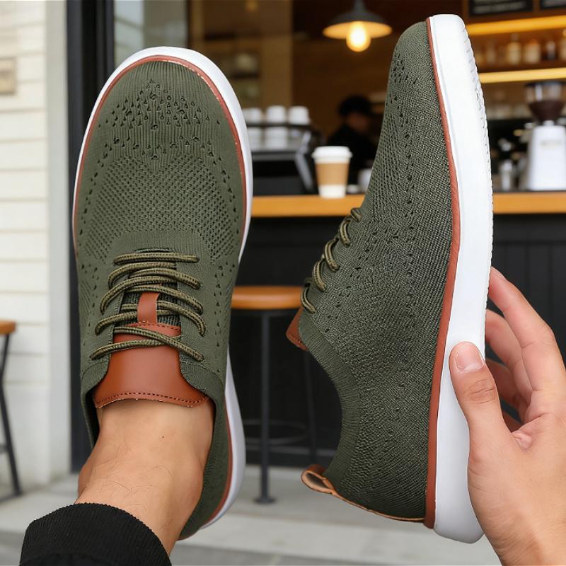 Comfortable Men's Knit Sports Shoes Soft Sole Breathable Lightweight N-slip Casual Sneakers for Walking Running Indoor Outdoor