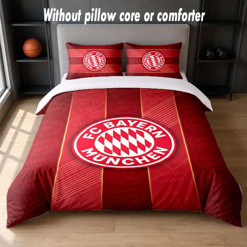 Set Biancheria da Letto Design Bayern Monaco 1 Copripiumino + 2 Federe Morbido Traspirante Biancheria da Letto per la Casa