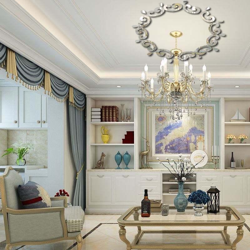 

3d Fashion Diy Home Decoration Wall Stick Decoration Mirror Wall Stickers Gift срібний