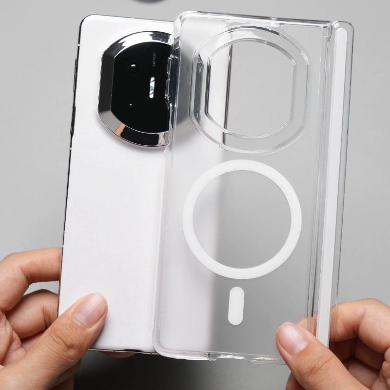 For Huawei Mate X7 Case Magnetic Matte Transparent AG Skin Feel Hard Cover Equipped With Central Hinge Protection Back Shell