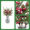 1PC Artificial Plants Pine Needles Leaves with Pinecones and Red Berries Christmas Decoration Home Table Party Decor