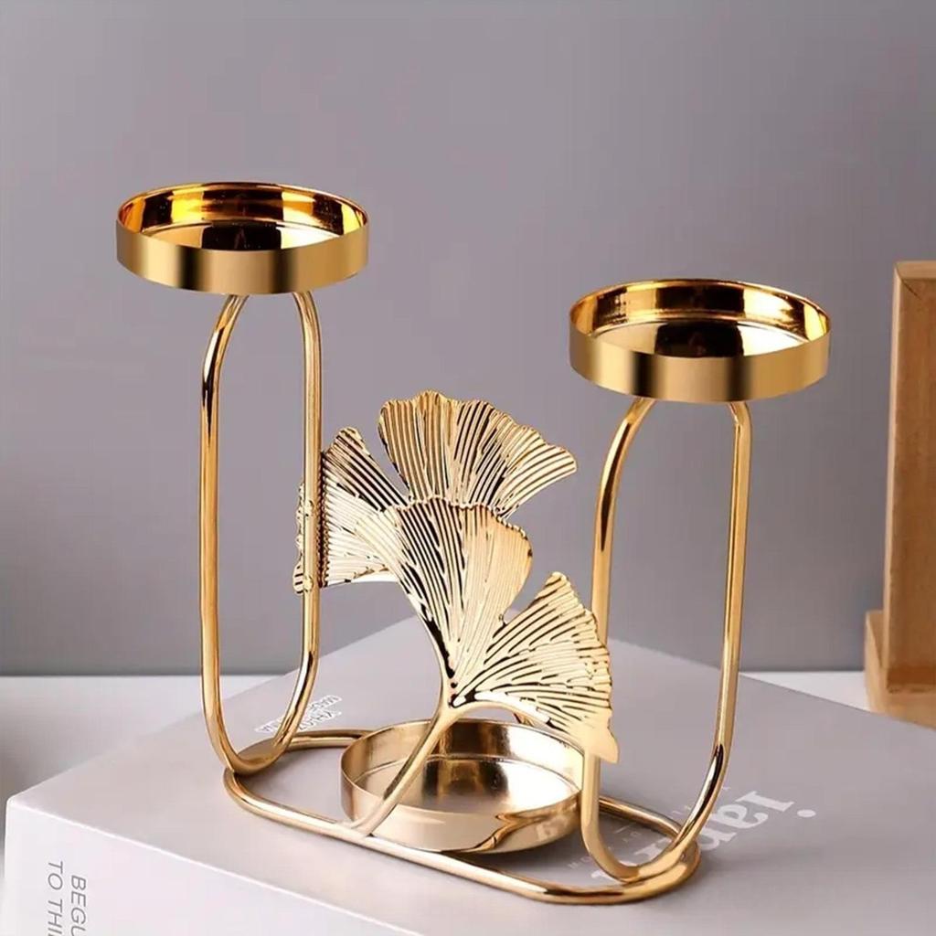 Gold Iron Art Candlestick for Wedding, Valentine's Day & Christmas Dining Table or Bar Decor