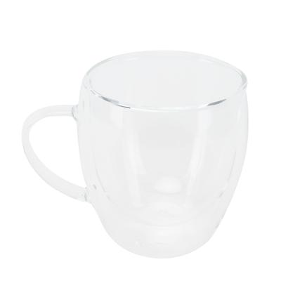 Glass Mug with Handle Transparent Double Wall Coffee Milk Tea Drink Cup Heat Resistant250ml