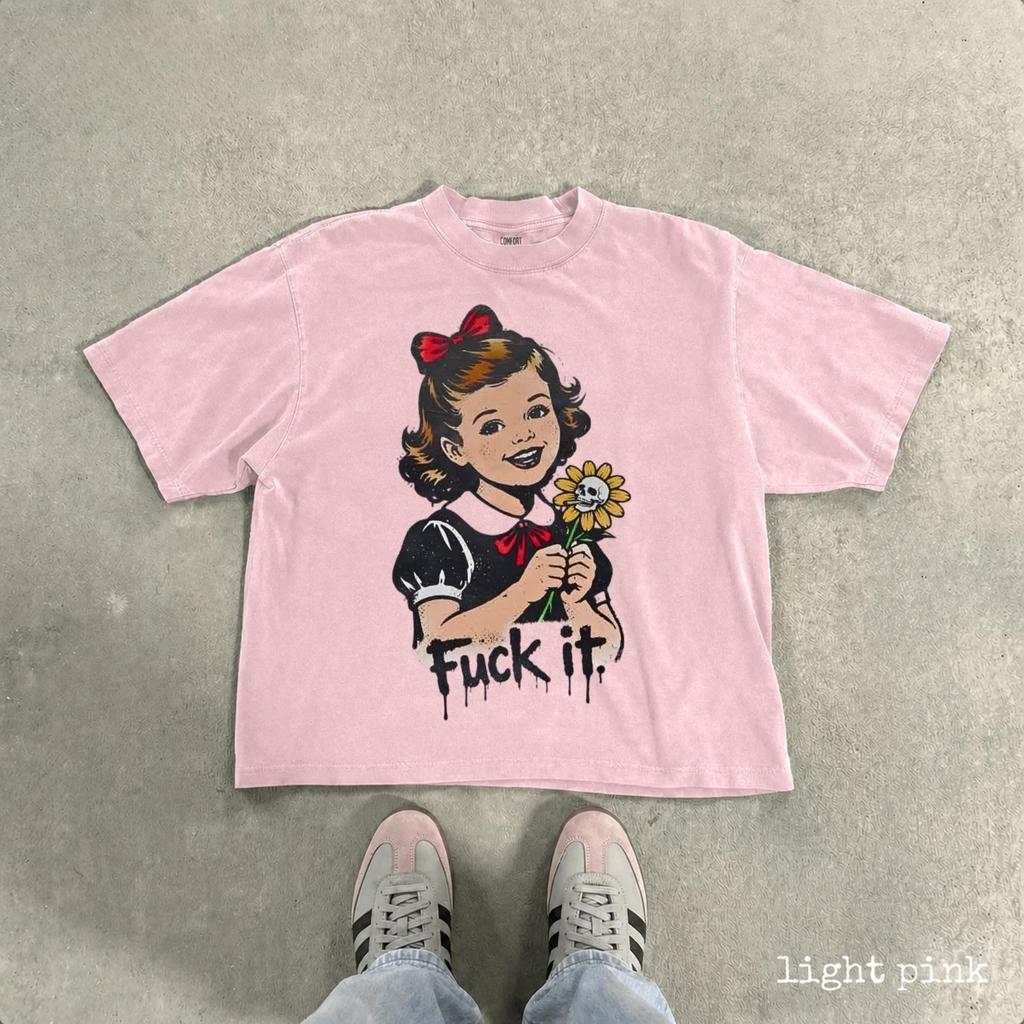 Vintage Fuck It Graphic Tee, Retro Sarcastic Girl Shirt, Dark Humor Goth Aesthetic Top, Funny Grunge Y2K Graphic Tee, Alt Clothing Gift