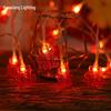 Red Lantern String Lights with Chinese Knots - Outdoor New Year and Lantern Festival Decoration, Flashing Starry Sky LED