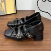 2025 Inner Heightened Single Shoes Women's 2025 New Spring and Autumn Summer Chunky High Heeled Mary Jane Shoes