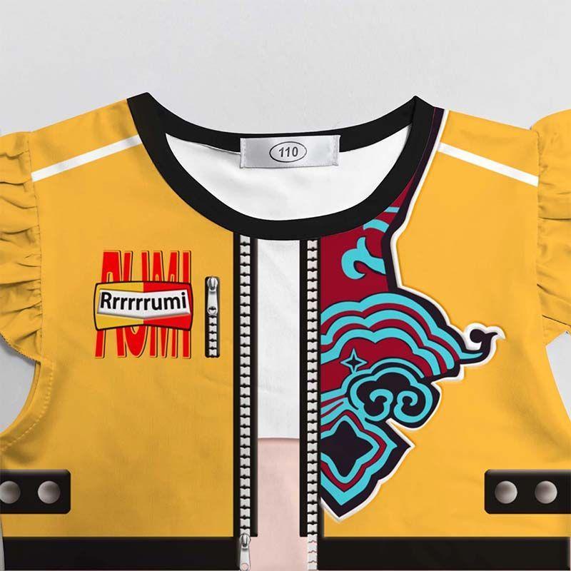 K-POP Witch Hunters Summer Kids' Cosplay Gold-Embossed Cartoon Print Dress