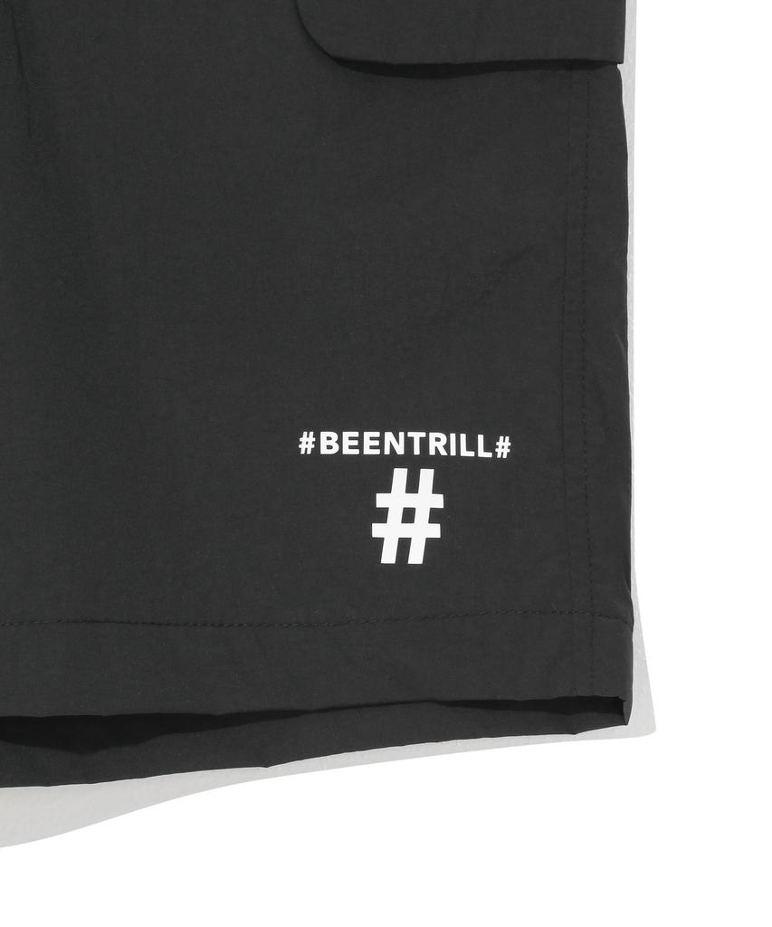 BEENTRILL Essentials Women'S Small Logo Woven Cargo Shorts (Black)