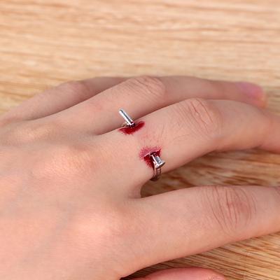 Yousheng Creative Unisex Adjustable Nails Horrifying Finger Ring Halloween Party Props