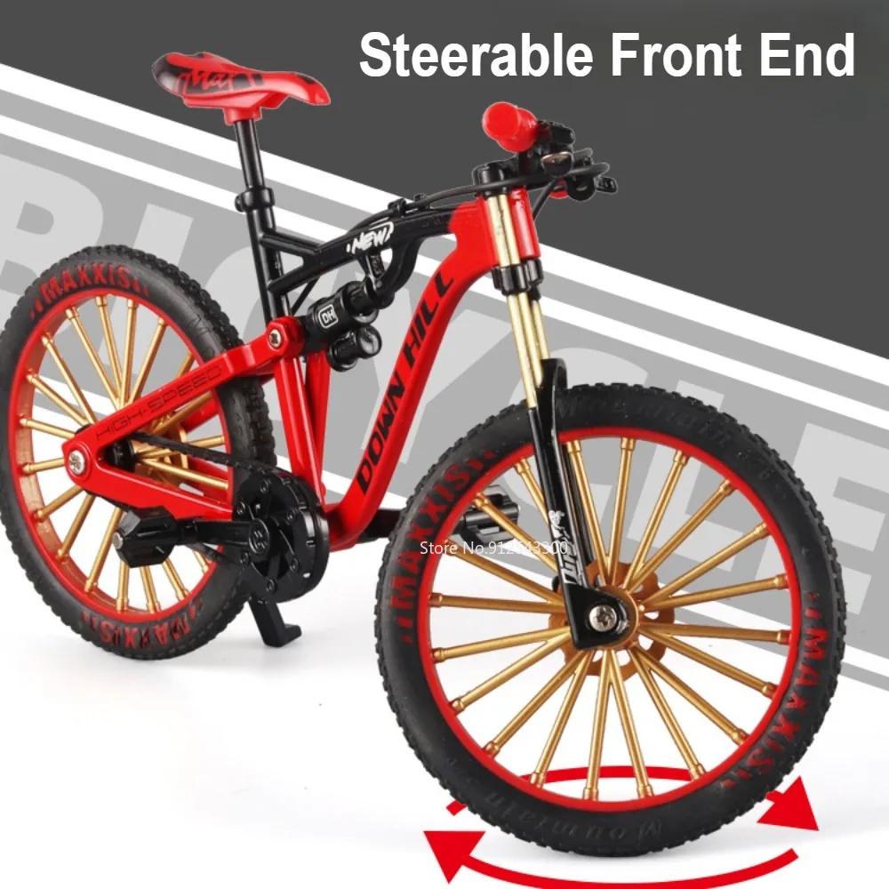 1:8 Yokuş Aşağı Dağ Bisikleti Model Oyuncak Araba Bağlantılı Direksiyon Amortisör Simülasyon Süsleri Çocuklar İçin Bisiklet Hediyeleri