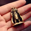 Armored Warrior Small Statue Retro Brass Charactor Figurines Miniatures Office Desktop Ornament Home Decoration Crafts Accessory