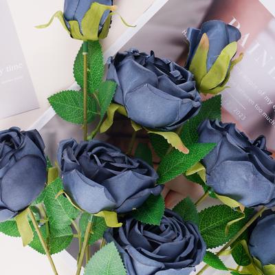 65cm 3 Heads Artificial Rose Flower Bouquet Realistic Silk Flowers Home Party Wedding Table Decor Autumn Floral Decoration
