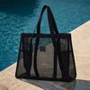 Borsa da Spiaggia in Rete, Borsa Leggera ad Alta Capacità, Svuotamento Rapido Traforata, Borsa a Shopper Ultraleggera per Viaggio, Articoli da Toeletta, Cosmetici