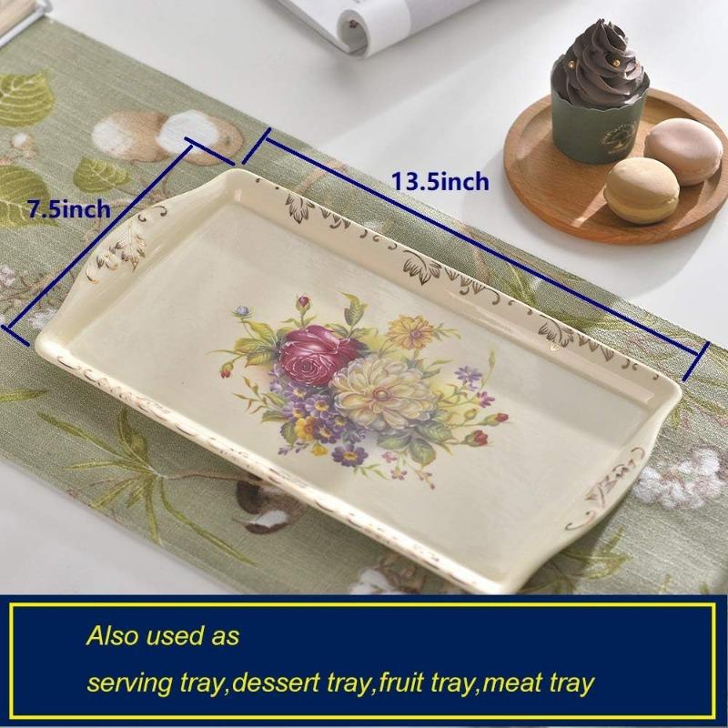 Porcelain Tea Set, Vintage Flowering Shrubs Teapot and Cups Set for Tea Party, Birthday Gifts for Mom Adults Women Wedding