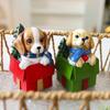 2026 Christmas Puppy Resin Gift Pack Ornaments Cute Dog Decorations for Christmas Window Display Indoor Desk Festive Atmosphere