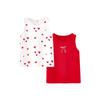 Minibala Girls' New Year Red Printed Vest (2-Pack)