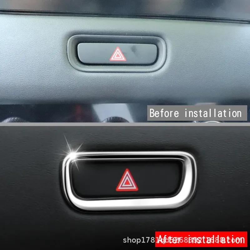 For Honda Vezel HR-V E:HEV -2024 Car Double Flash Frame Cover Trim Sticker Warning Light Switch ABS Black Paint Accessories