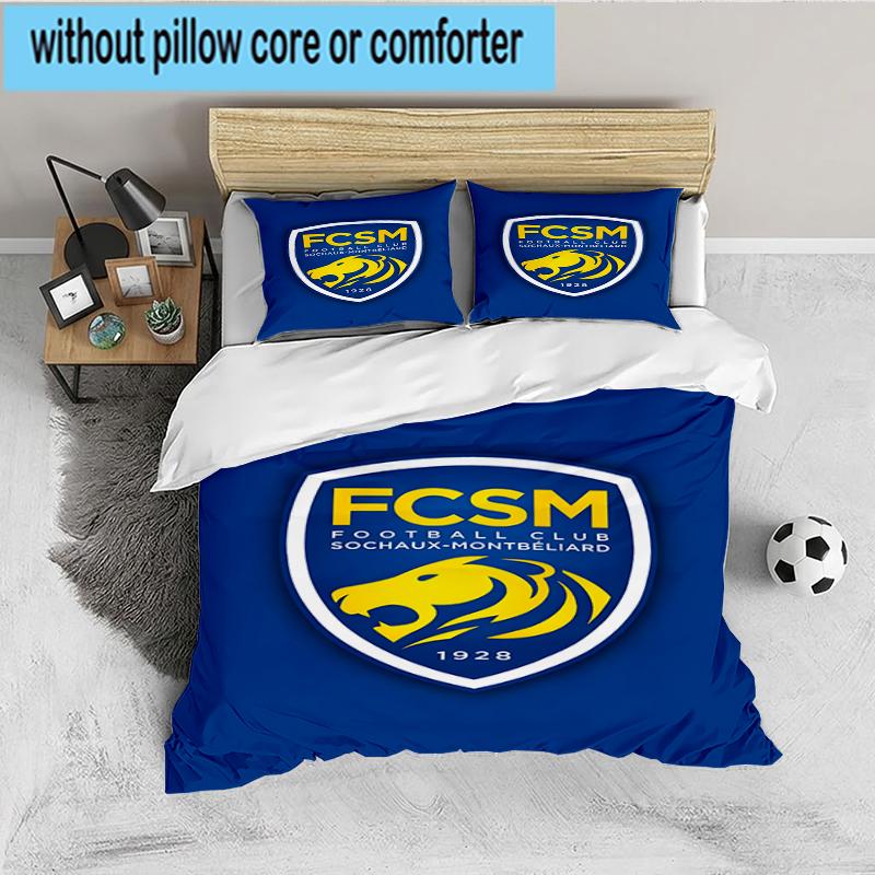 3PCS Fcsm Football Club Emblem Bedding set,Ideal for1pc Duvet Cover And 2pcs Pillowcases Perfect for Christmas gift,Ideal for Bedroom, Dormitory