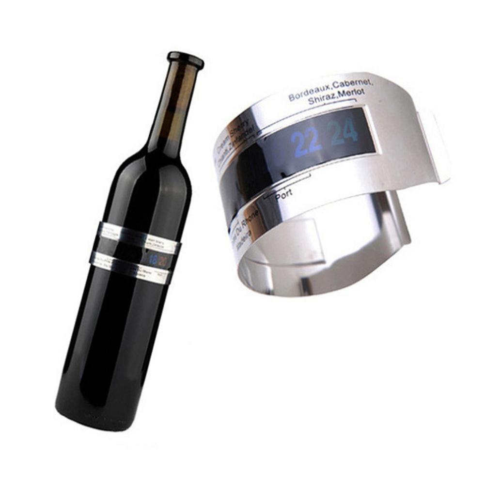 Wine Collar Thermometer Bar Beverage Tool Clip-on Bottle Thermometer With LCD Display For Champagne Beer And Wine