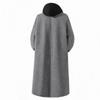 Autumn Winter Fake Two-Piece Hooded Woolen Coats Trend Solid Double Breasted Trench Coats Male Fashion Hooded Windbreaker Jacket