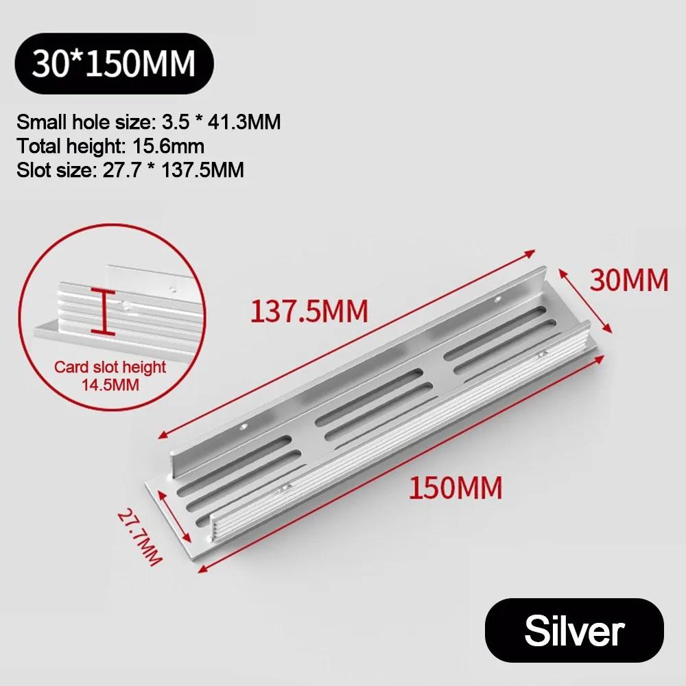 

Aluminum Alloy Cabinet Breather Hole Cover 30mm Wide Breathable Mesh Wardrobe Air Vent Decor Rectangle Ventilation Grille